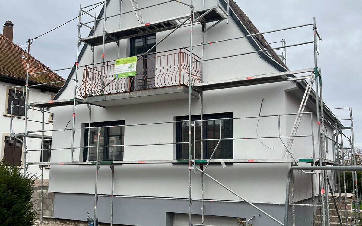 Chantier d&#8217;isolation extérieure à Eschau et ravalement de façade Schiltigheim