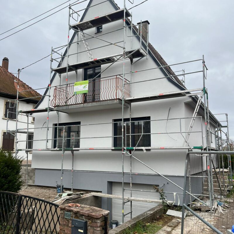 Chantier d&#8217;isolation extérieure à Eschau et ravalement de façade Bischheim 4