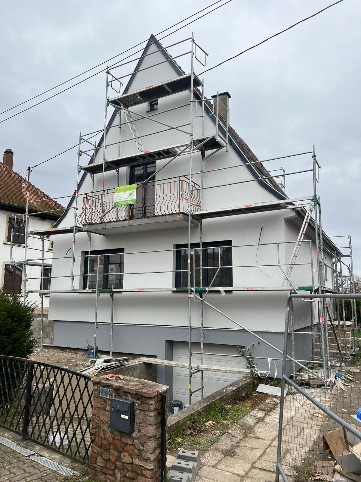 Chantier d&#8217;isolation extérieure à Eschau et ravalement de façade Schiltigheim