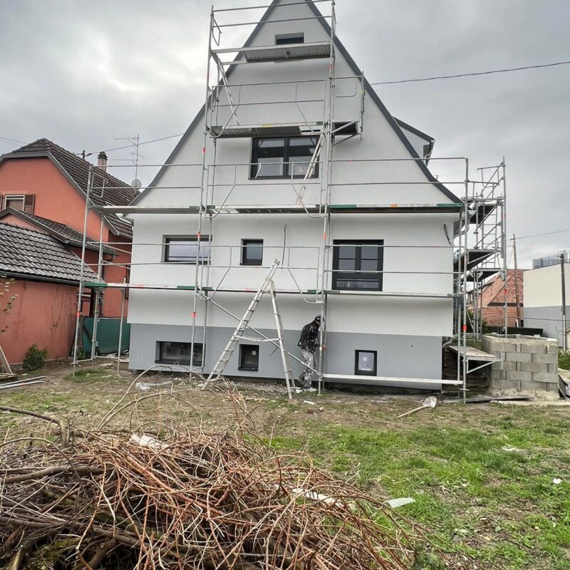 Chantier d&#8217;isolation extérieure à Eschau et ravalement de façade Hœœnheim 6